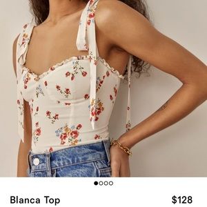 Reformation Blanca Top Holiday Pattern NEW WITH TAGS